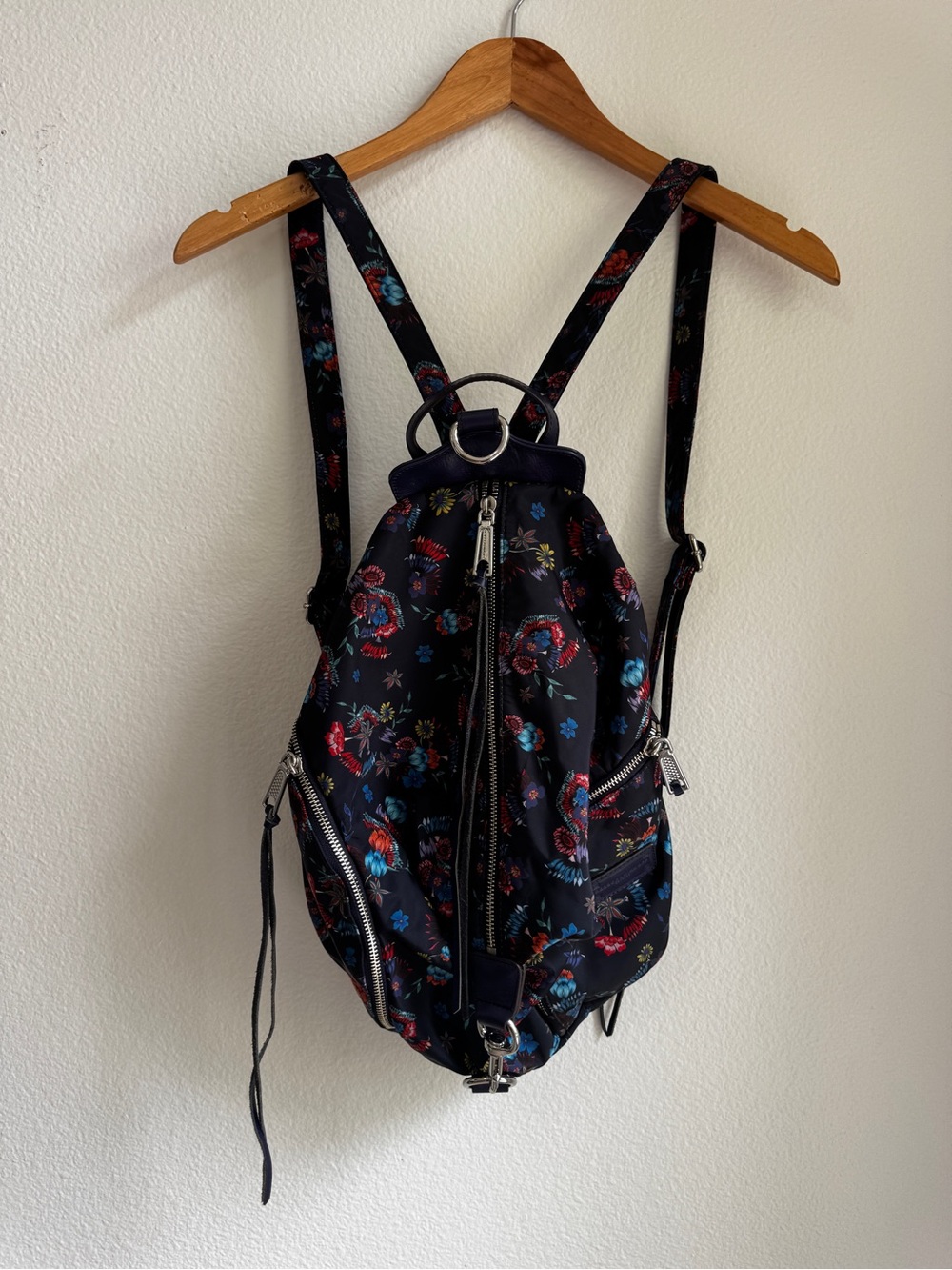 New Rebecca Minkoff Floral Print Nylon Julian Backpack Bag - Flowers